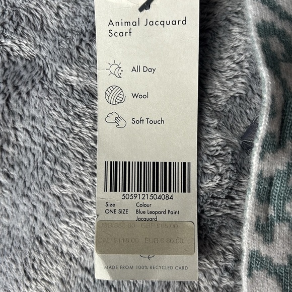 Sweaty Betty London Leopard Paint Soft Wool Blend Scarf/Wrap NWT - Picture 4 of 5